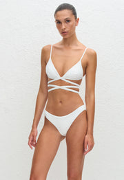 Wrap Triangle Top - Chalk Crinkle - Matteau
